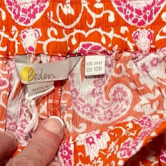 💞BODEN,ENCHANTING-PAISLEY, WOMENS TAPERED PANTS in PAPAYA, EUC,Size 10 Regular - Picture 4 of 9